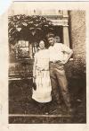 Annie with 1st husband in front of the once all new 2508 East Davison well built house before 2nd fire July 23, 1924 house fire took it all down!